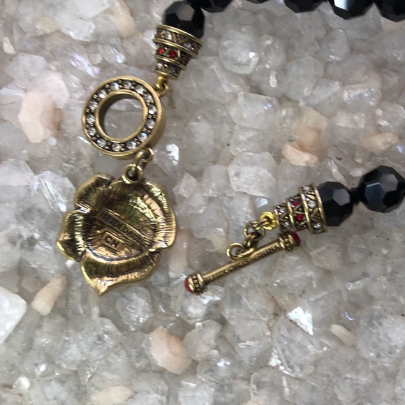 NWOT Retired Heidi Daus Designer Red Rose Rhinestone Toggle Bracelet Flower Boho - Picture 10 of 10